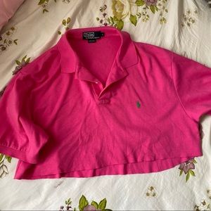 Pink cropped Polo shirt